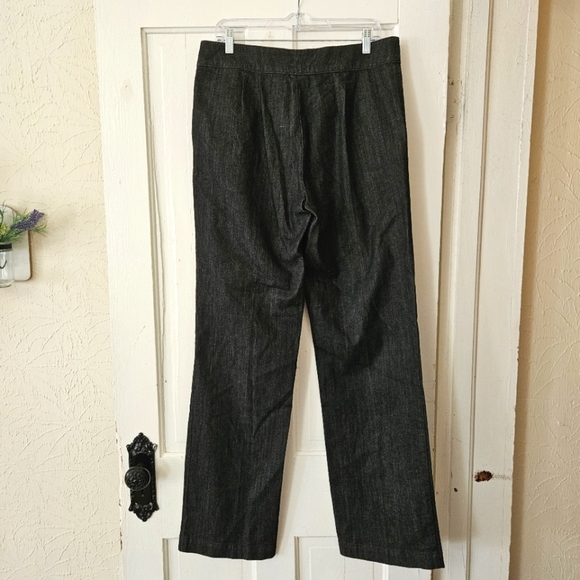 Denim & Co. Black Wash Denim Trouser Pant  Women’s Size 10T, 34-inch Inseam - Picture 2 of 6
